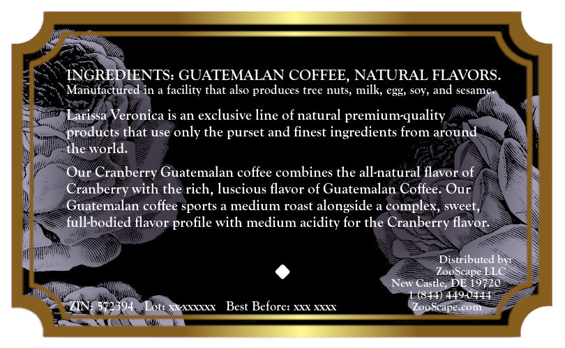 Cranberry Guatemalan Coffee <BR>(Single Serve K-Cup Pods)