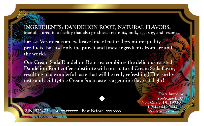 Cream Soda Dandelion Root Tea <BR>(Single Serve K-Cup Pods)