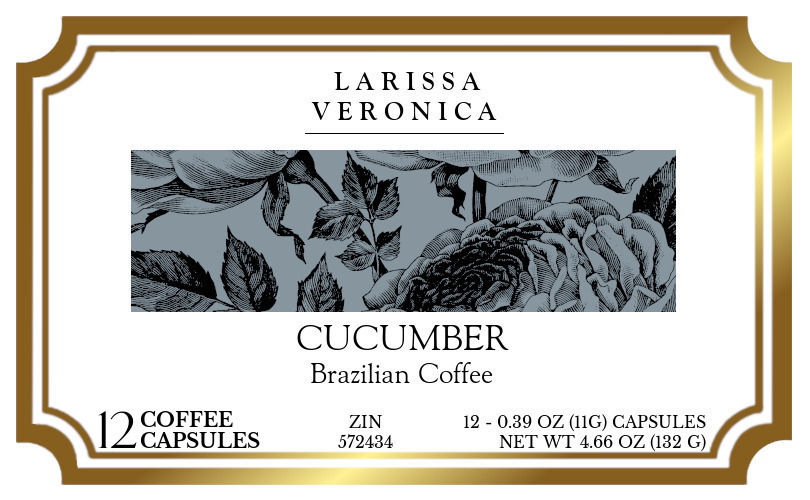 Cucumber Brazilian Coffee <BR>(Single Serve K-Cup Pods) - Label