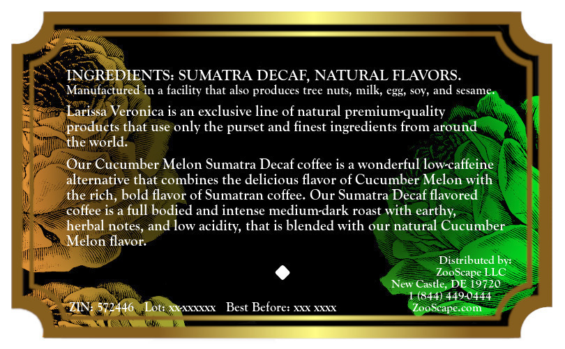 Cucumber Melon Sumatra Decaf Coffee <BR>(Single Serve K-Cup Pods)