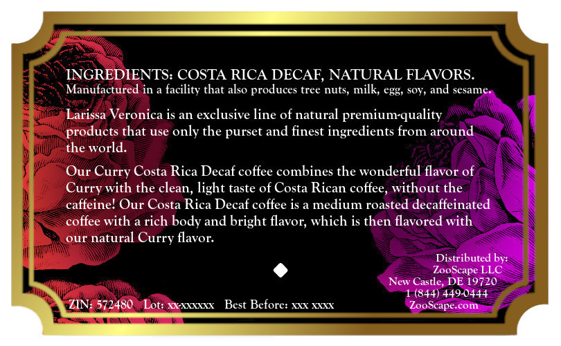 Curry Costa Rica Decaf Coffee <BR>(Single Serve K-Cup Pods)