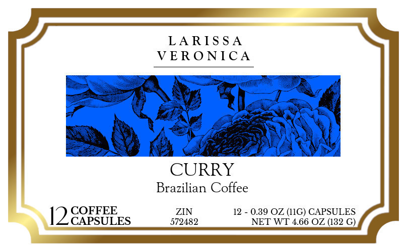 Curry Brazilian Coffee <BR>(Single Serve K-Cup Pods) - Label