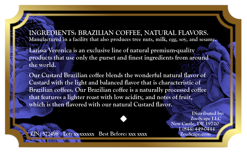 Custard Brazilian Coffee <BR>(Single Serve K-Cup Pods)