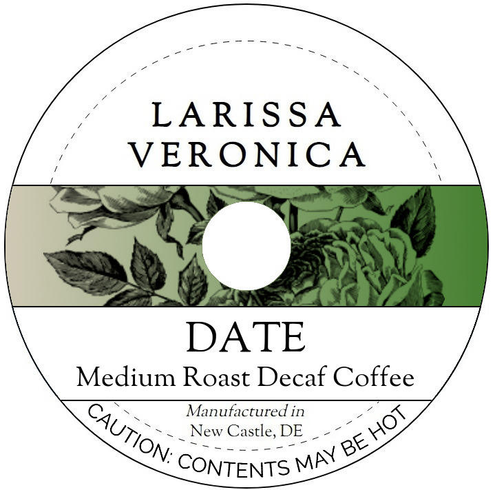 Date Medium Roast Decaf Coffee <BR>(Single Serve K-Cup Pods)