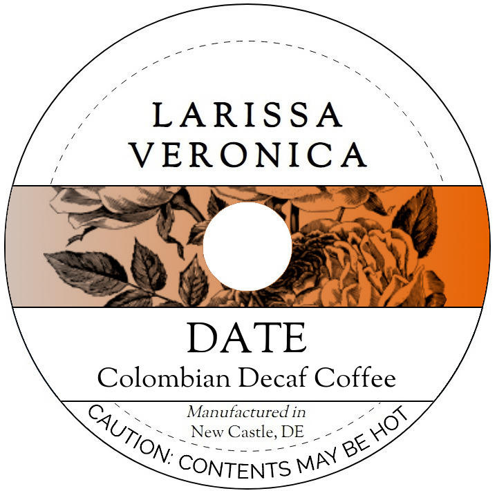 Date Colombian Decaf Coffee <BR>(Single Serve K-Cup Pods)
