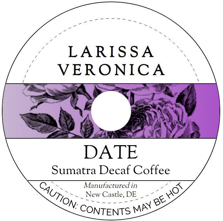 Date Sumatra Decaf Coffee <BR>(Single Serve K-Cup Pods)