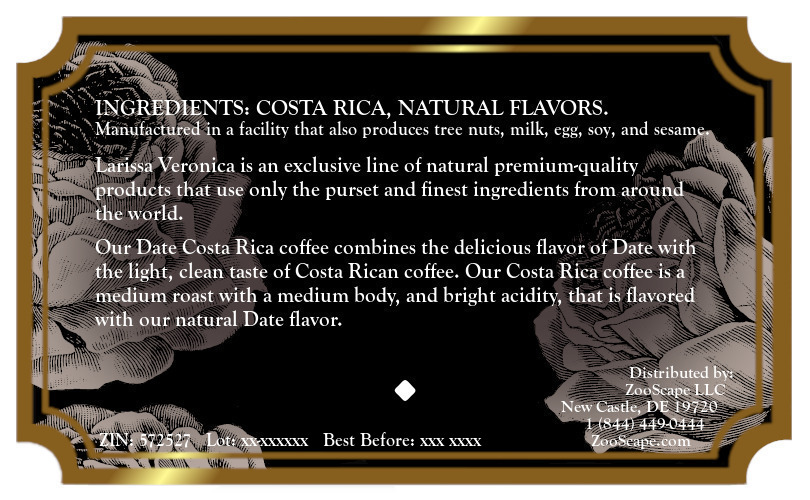 Date Costa Rica Coffee <BR>(Single Serve K-Cup Pods)