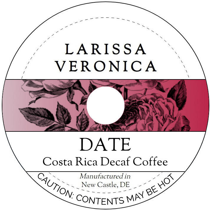 Date Costa Rica Decaf Coffee <BR>(Single Serve K-Cup Pods)