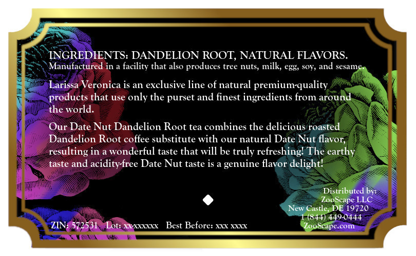 Date Nut Dandelion Root Tea <BR>(Single Serve K-Cup Pods)
