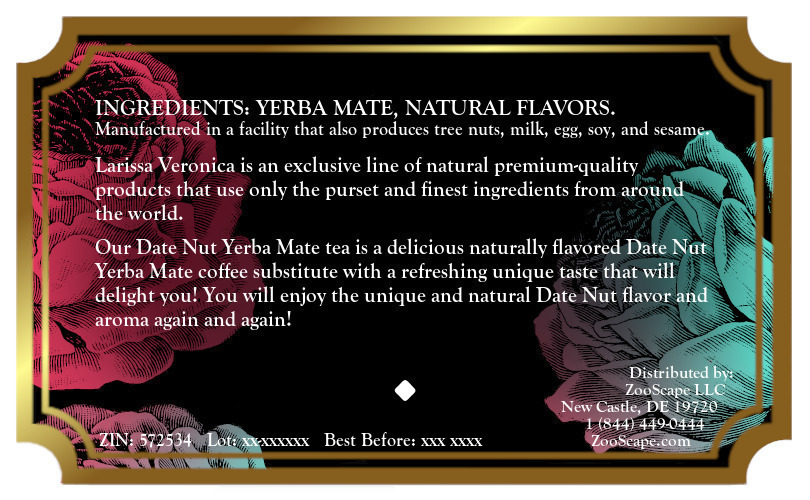 Date Nut Yerba Mate Tea <BR>(Single Serve K-Cup Pods)