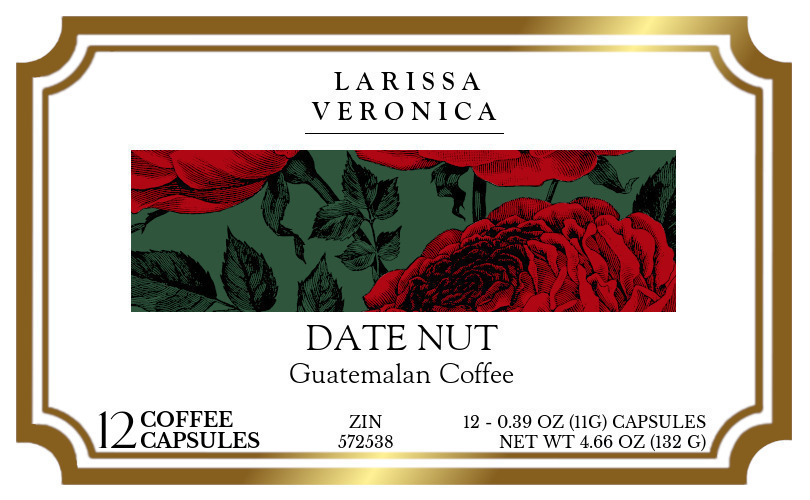 Date Nut Guatemalan Coffee <BR>(Single Serve K-Cup Pods) - Label