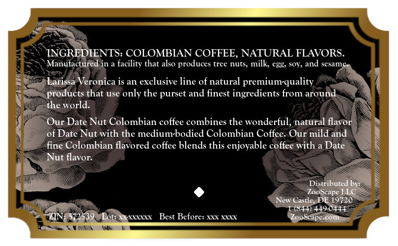 Date Nut Colombian Coffee <BR>(Single Serve K-Cup Pods)