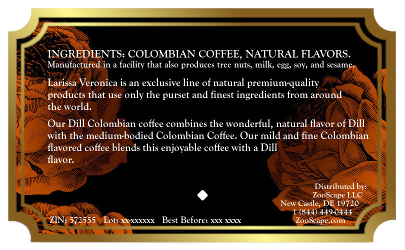 Dill Colombian Coffee <BR>(Single Serve K-Cup Pods)