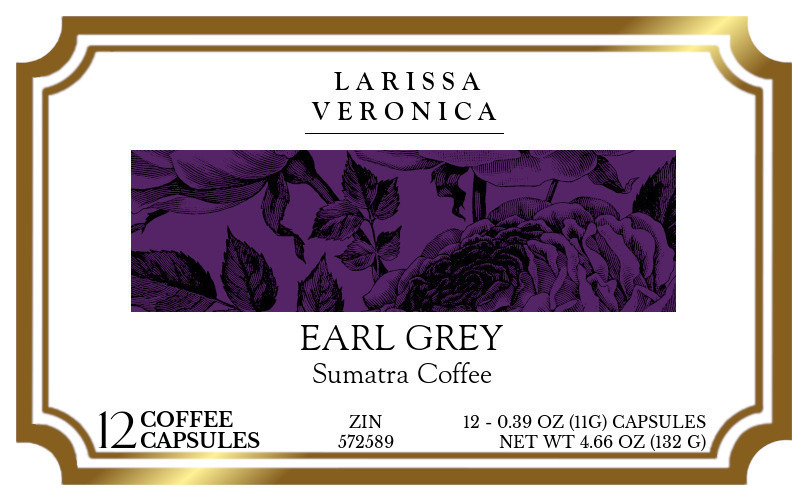 Earl Grey Sumatra Coffee <BR>(Single Serve K-Cup Pods) - Label