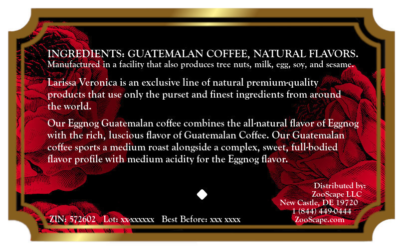 Eggnog Guatemalan Coffee <BR>(Single Serve K-Cup Pods)