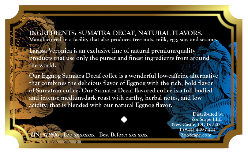 Eggnog Sumatra Decaf Coffee <BR>(Single Serve K-Cup Pods)