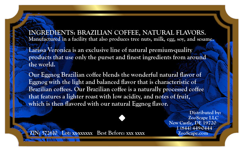 Eggnog Brazilian Coffee <BR>(Single Serve K-Cup Pods)