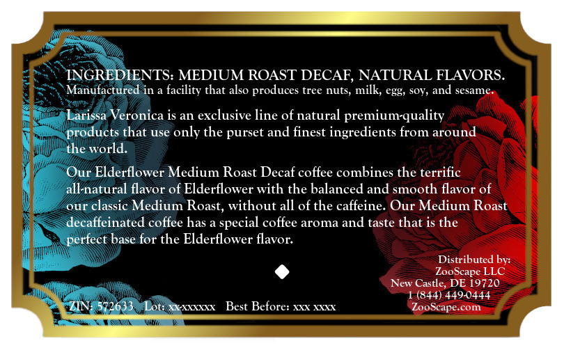 Elderflower Medium Roast Decaf Coffee <BR>(Single Serve K-Cup Pods)