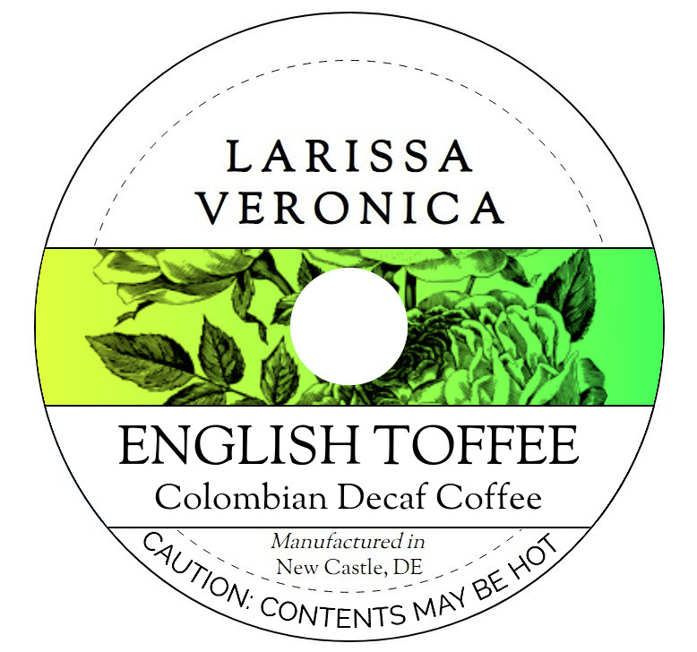 English Toffee Colombian Decaf Coffee <BR>(Single Serve K-Cup Pods)