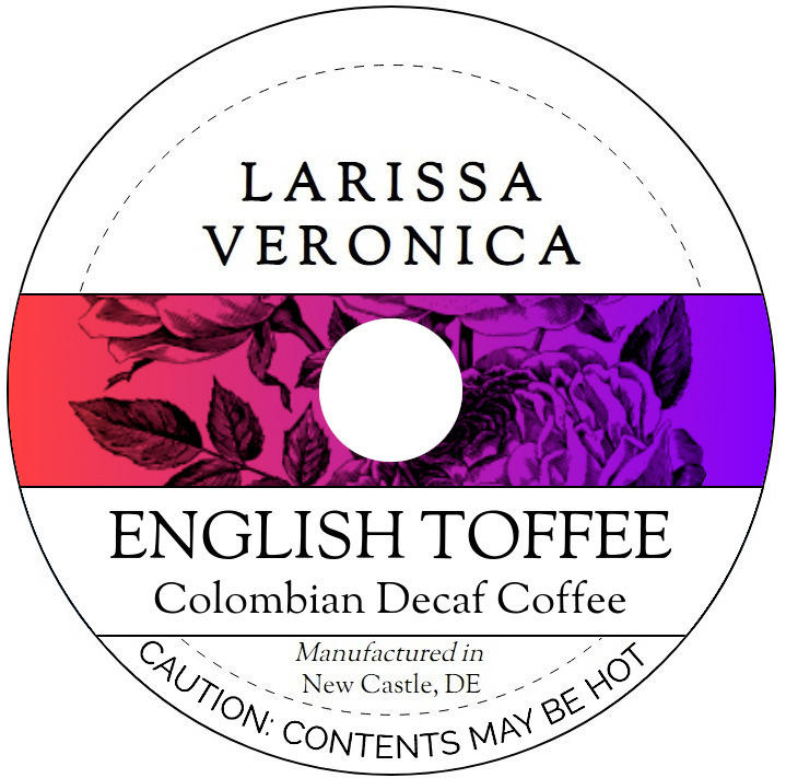 English Toffee Colombian Decaf Coffee <BR>(Single Serve K-Cup Pods)