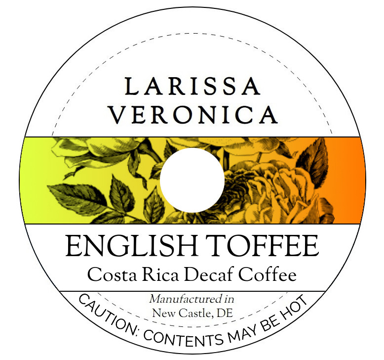 English Toffee Costa Rica Decaf Coffee <BR>(Single Serve K-Cup Pods)