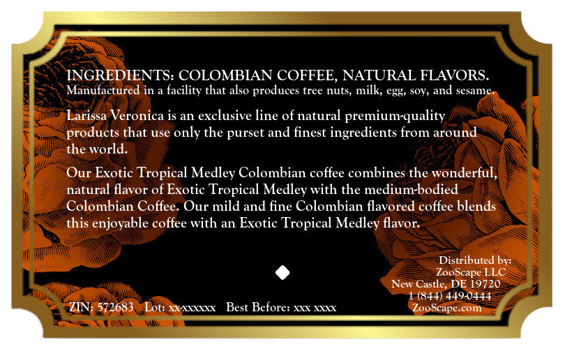 Exotic Tropical Medley Colombian Coffee <BR>(Single Serve K-Cup Pods)