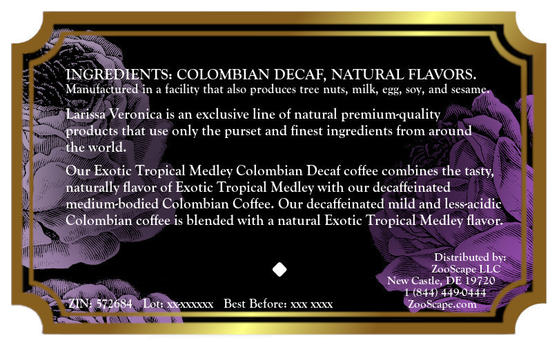 Exotic Tropical Medley Colombian Decaf Coffee <BR>(Single Serve K-Cup Pods)