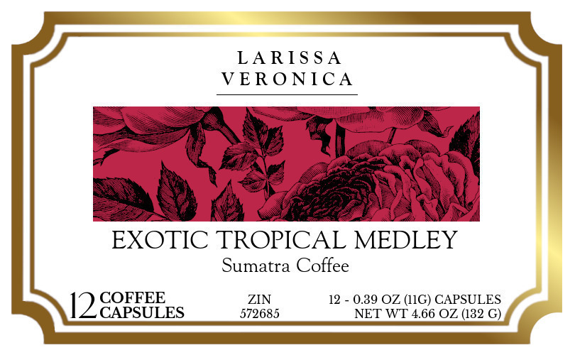 Exotic Tropical Medley Sumatra Coffee <BR>(Single Serve K-Cup Pods) - Label