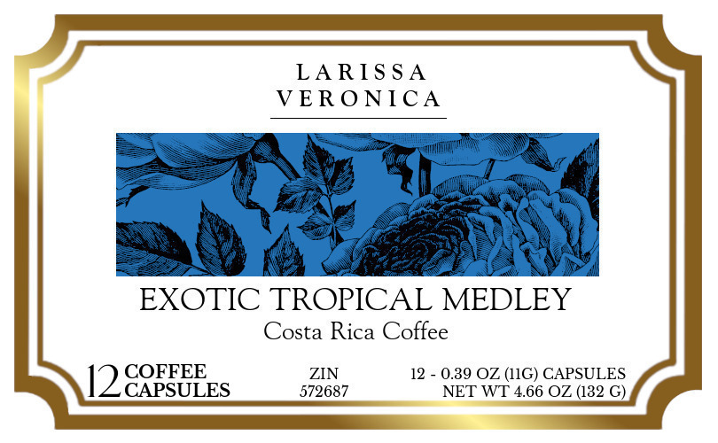 Exotic Tropical Medley Costa Rica Coffee <BR>(Single Serve K-Cup Pods) - Label