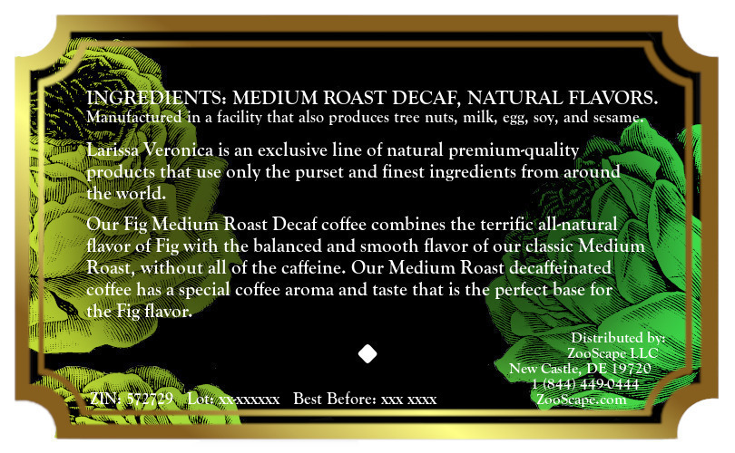 Fig Medium Roast Decaf Coffee <BR>(Single Serve K-Cup Pods)