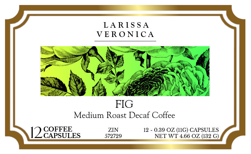 Fig Medium Roast Decaf Coffee <BR>(Single Serve K-Cup Pods) - Label