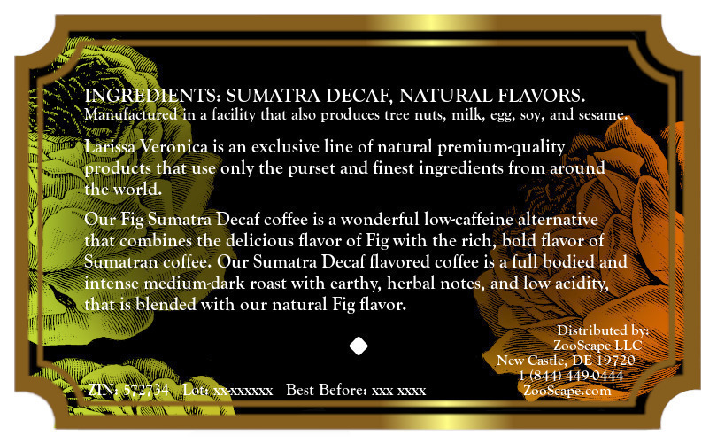Fig Sumatra Decaf Coffee <BR>(Single Serve K-Cup Pods)