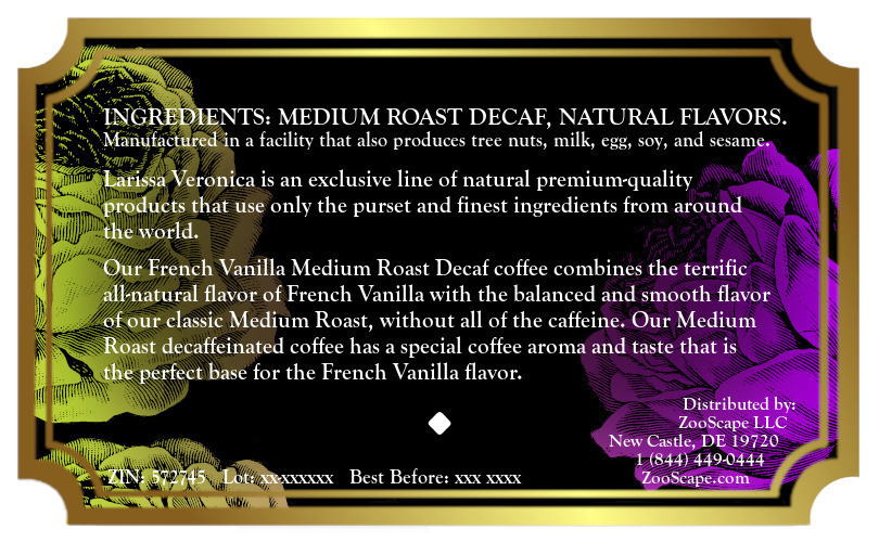 French Vanilla Medium Roast Decaf Coffee <BR>(Single Serve K-Cup Pods)