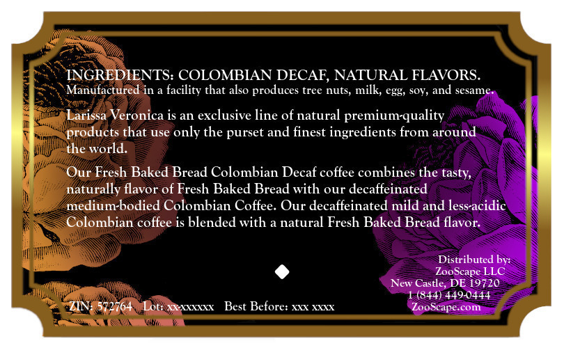 Fresh Baked Bread Colombian Decaf Coffee <BR>(Single Serve K-Cup Pods)