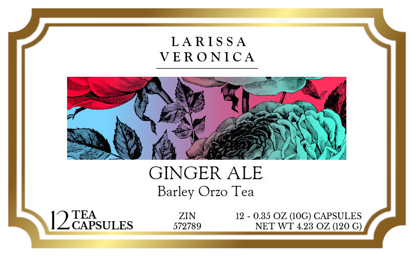 Ginger Ale Barley Orzo Tea <BR>(Single Serve K-Cup Pods) - Label