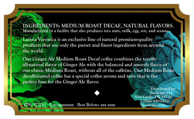 Ginger Ale Medium Roast Decaf Coffee <BR>(Single Serve K-Cup Pods)