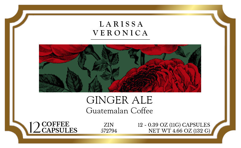 Ginger Ale Guatemalan Coffee <BR>(Single Serve K-Cup Pods) - Label