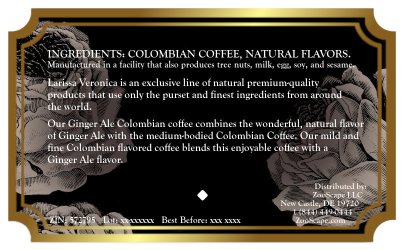 Ginger Ale Colombian Coffee <BR>(Single Serve K-Cup Pods)