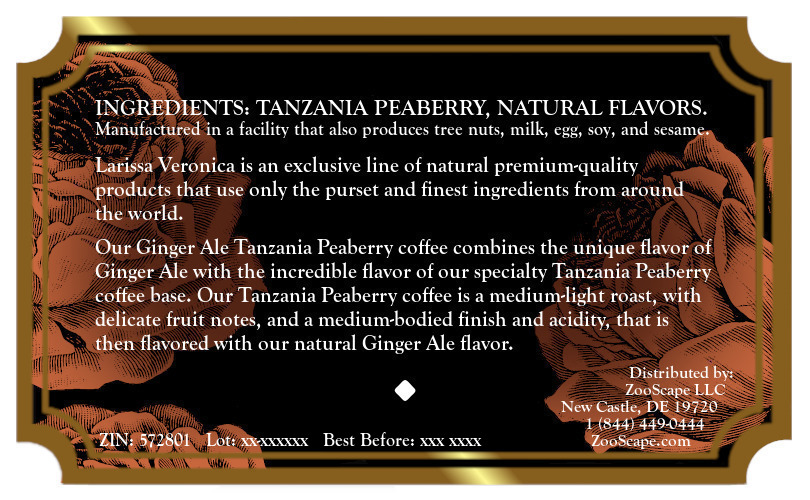 Ginger Ale Tanzania Peaberry Coffee <BR>(Single Serve K-Cup Pods)