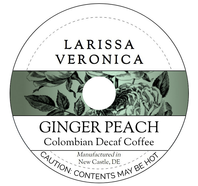 Ginger Peach Colombian Decaf Coffee <BR>(Single Serve K-Cup Pods)