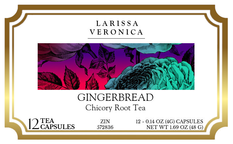 Gingerbread Chicory Root Tea <BR>(Single Serve K-Cup Pods) - Label