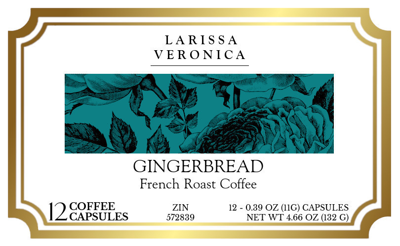 Gingerbread French Roast Coffee <BR>(Single Serve K-Cup Pods) - Label