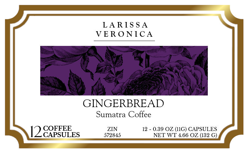 Gingerbread Sumatra Coffee <BR>(Single Serve K-Cup Pods) - Label