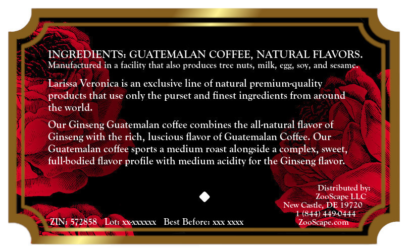 Ginseng Guatemalan Coffee <BR>(Single Serve K-Cup Pods)