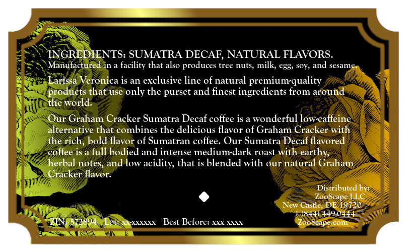 Graham Cracker Sumatra Decaf Coffee <BR>(Single Serve K-Cup Pods)