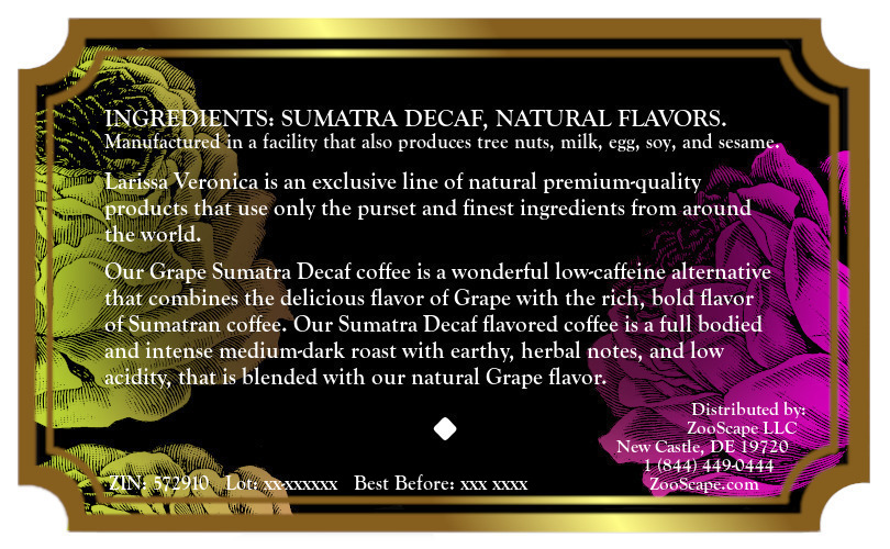 Grape Sumatra Decaf Coffee <BR>(Single Serve K-Cup Pods)