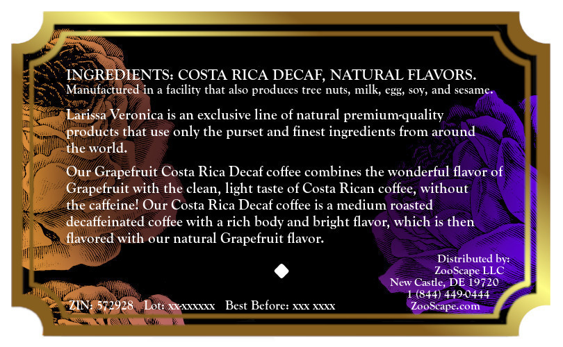 Grapefruit Costa Rica Decaf Coffee <BR>(Single Serve K-Cup Pods)