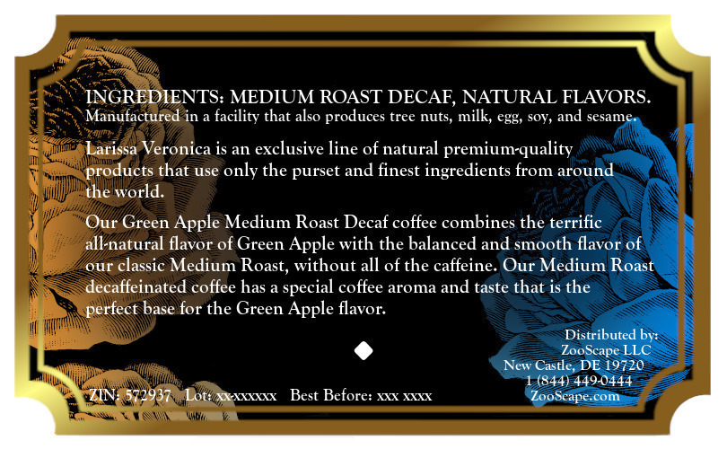 Green Apple Medium Roast Decaf Coffee <BR>(Single Serve K-Cup Pods)