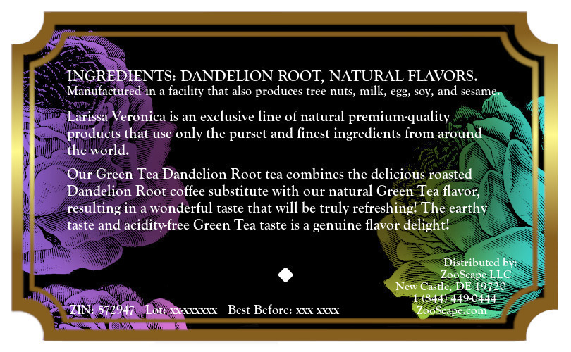 Green Tea Dandelion Root Tea <BR>(Single Serve K-Cup Pods)