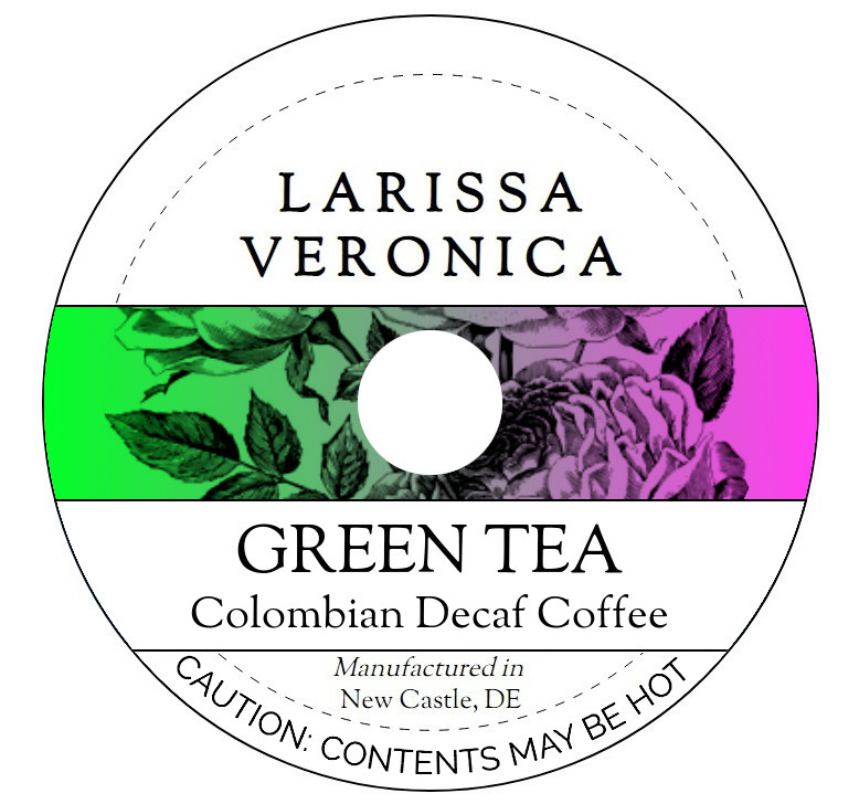 Green Tea Colombian Decaf Coffee <BR>(Single Serve K-Cup Pods)